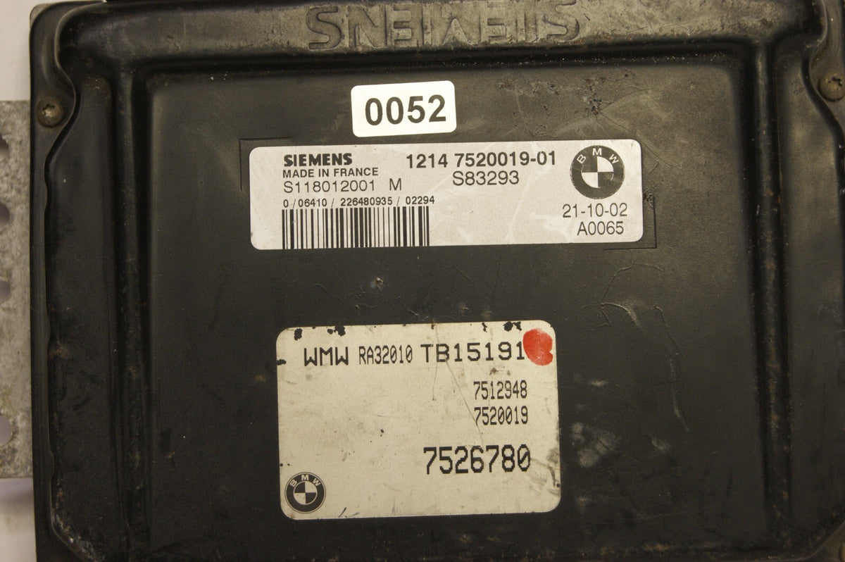 BMW MINI R50 Engine ECU 7520019 / S118012001M PLUG AND PLAY PROGRAMMING BY POST