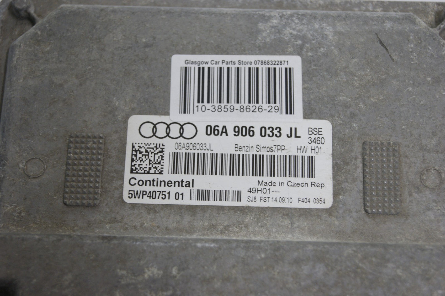 Audi A3 1.6 MPI Petrol Engine Control Unit ECU 06A906033JL CONTINENTAL ECU