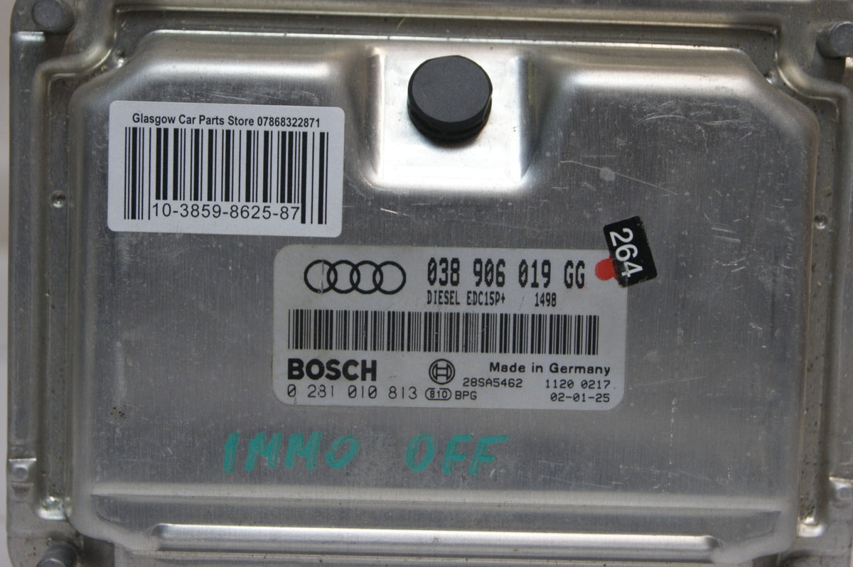 AUDI VW ENGINE ECU 038906019GG 0281010813 IMMO OFF PLUG & PLAY