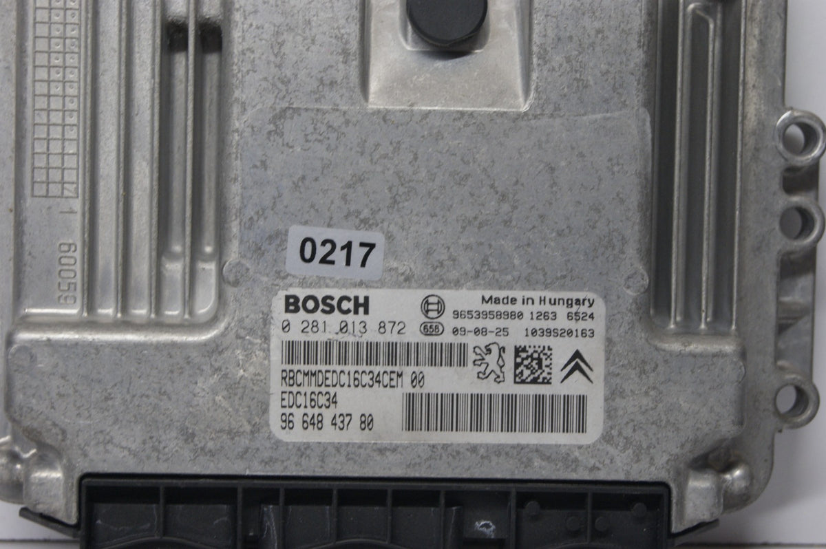 CITROEN PEUGEOT ECU 0281013872/9664843780 PLUG AND PLAY CLONING BY POST