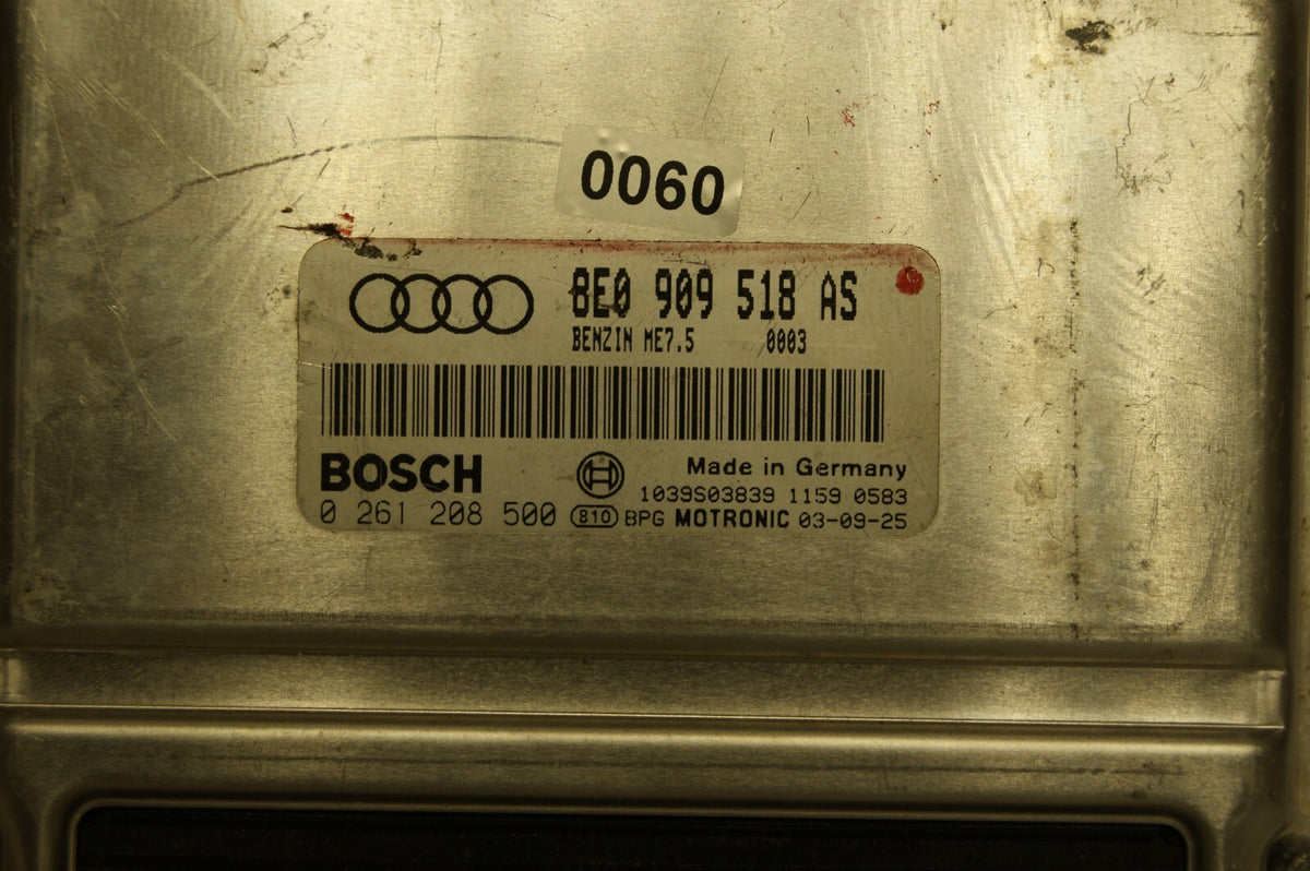 AUDI A4 1.8 ECU 8E0909518AS 0261208500 PLUG AND PLAY IMMO OFF