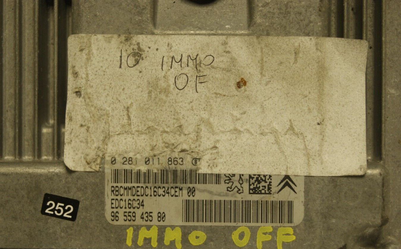Citroen  Peugeot Diesel ECU 0281011863 , 9655943580 PLUG & PLAY IMMO OFF.