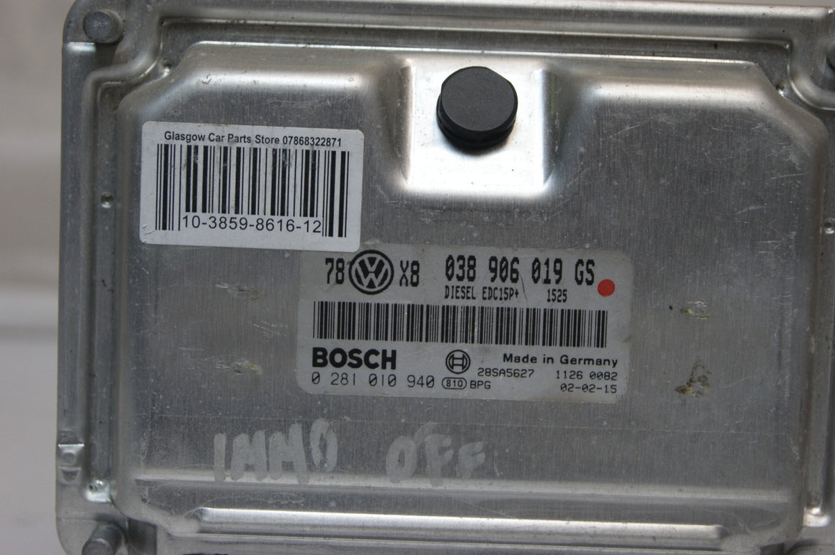 AUDI VW ENGINE  ECU 038906019GS 0281010940 IMMO OFF PLUG & PLAY