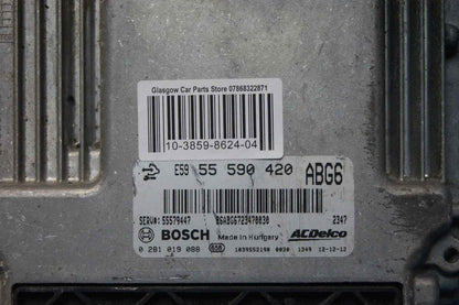0281019088 VAUXHALL INSIGNIA 2.0 ECU 55590420 PLUG AND PLAY.CLONING BY POST.