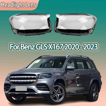 Headlight Cover For Mercedes-Benz GLS X167 GLS400 GLS450 2020 2021 2022 2023 Headlamp Lens Glass Replace Original Lampshade