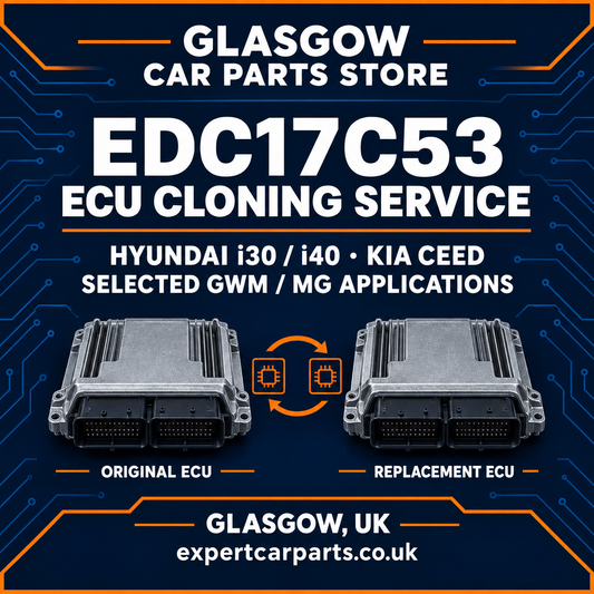 EDC17C53 ECU cloning for Hyundai i30 i40 Kia Ceed and selected GWM MG applications, Glasgow Car Parts Store